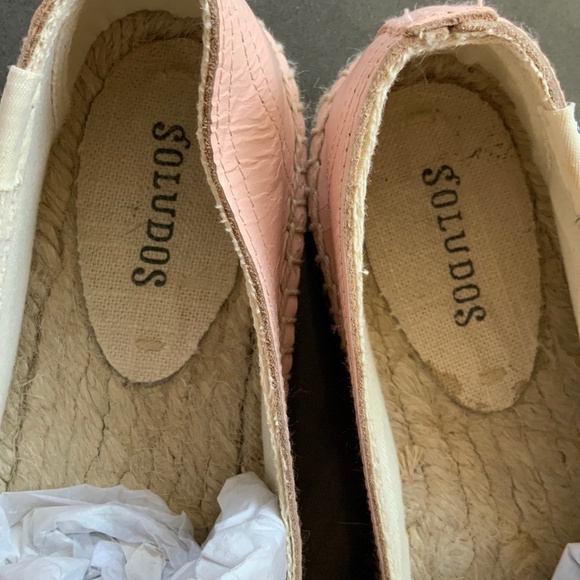 Soludos Pink Leather Smoking Espadrille SZ 7 - Picture 11 of 12